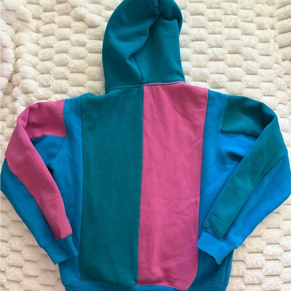Teddy Fresh OG Colorblock Hoodie Size Small Pink Teal Blue Retro Y2K Rare - Picture 4 of 6